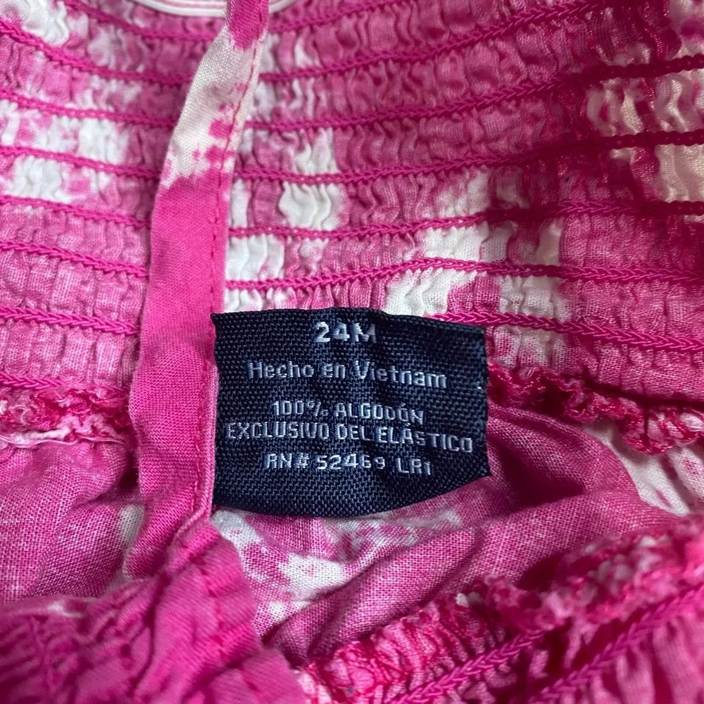 Faded Glory Sundress Girls 24M Pink Tie Dye Smocked Ruffle‎ Kidcore Fairycore